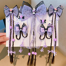 儿童库洛米蝴蝶结发夹假发辫发卡女童洛丽塔公主头饰可爱飘带发饰