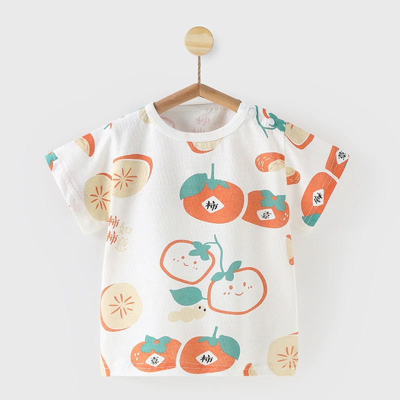 Детские цельные топы, летние тонкие детские футболки с короткими рукавами, нижние рубашки, летняя одежда для девочек, одежда для мальчиков из чистого хлопка.