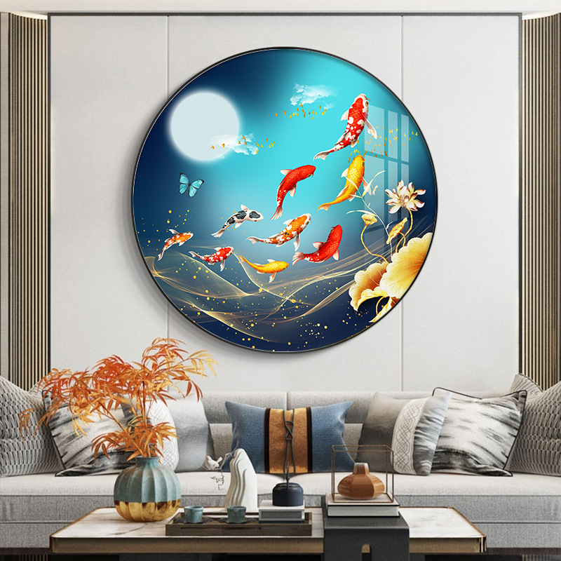 Nueve peces cuadros redondos porche pinturas decorativas lujosas pasillo fantasía pasillo comedor pinturas colgadas fondo de sofá sala de estar