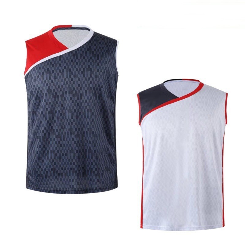 New Momota Kento Badminton Suit Summer Men's Sleeveless Competition Sleeveless Women's Training Suit Quick-Drying Breathable Competition Suit Print
