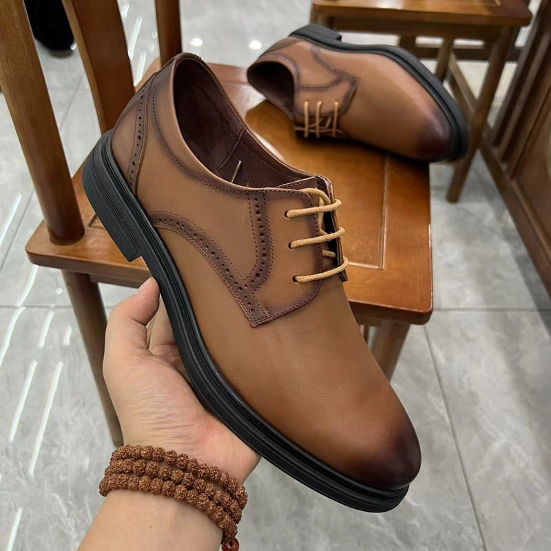 Footwear, men's autumn breathable classic suit jacket English style, wedding shoes for leisure for leather shoes, genuine leather, cowhide