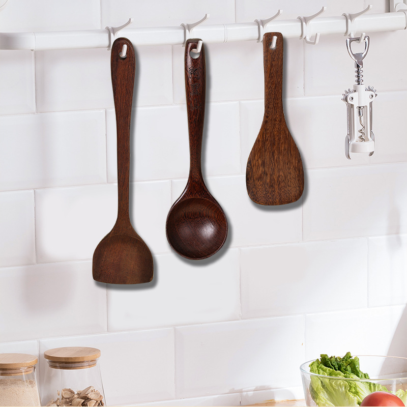 Set di cucchiai in legno di wengé per zuppa riso e caffè_voghion.com