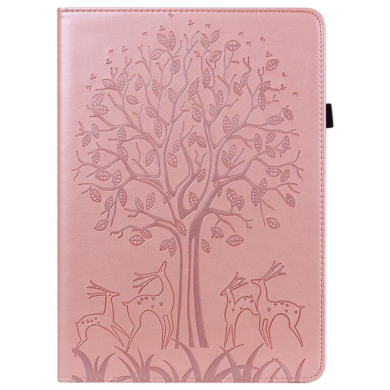 For iPad Pro 11 Flat Leather Case Lenovo Tab M11 Press Tree Pattern Card Bracket Anti-fall Case Air5