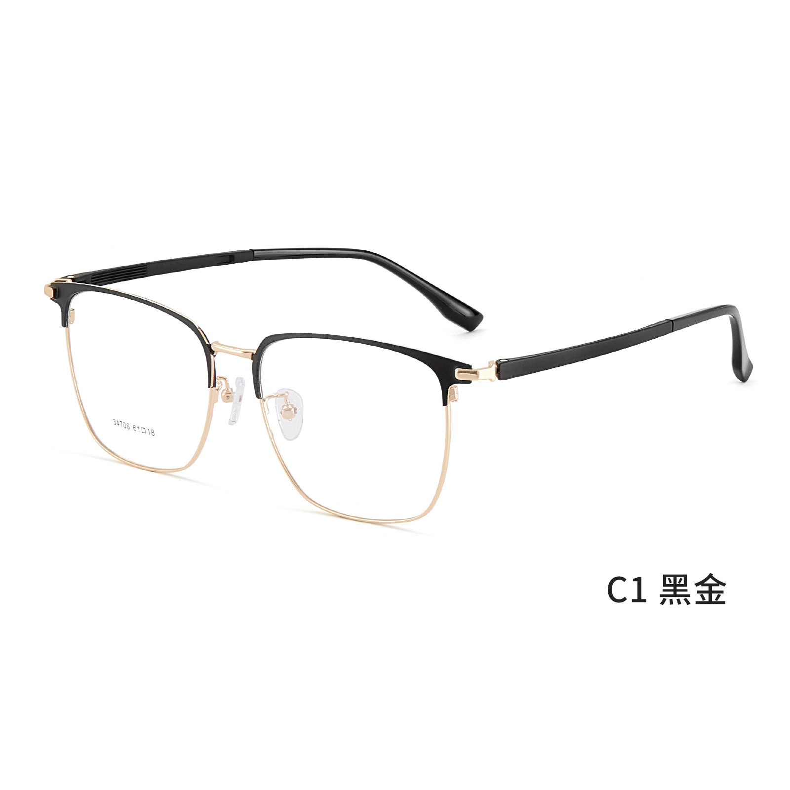 Gran cara especial para hombres clásicos versátiles marcos de gafas casuales chapado al vacío IP con miopía Danyang al por mayor