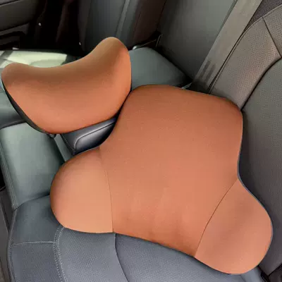 compact neck support and back cushion, Headrest - vibrant-brown-neck-pillow