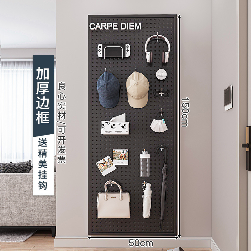 Estante de tablero de agujeros Estante de almacenamiento sin agujeros en la pared de agujeros redondos Estante de exhibición de tablero de agujeros en la pared de acero inoxidable