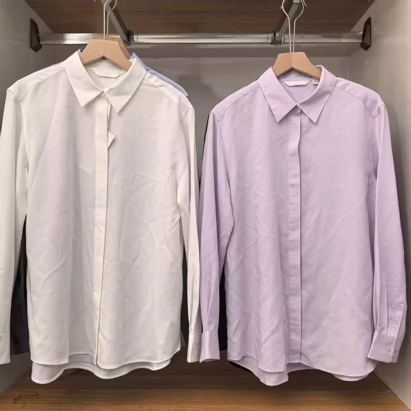 Women's Clothing 2026 Spring New Style Floral Shirt Long-Sleeved Shirt Air-Conditioning Shirt Easy-Care Smooth Top for Women 482822