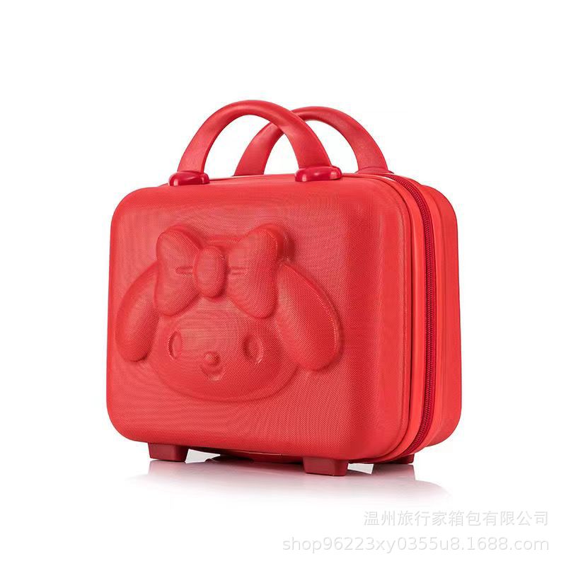 Bolsa de cosméticos de equipaje portátil de 14 pulgadas estudiante femenina mini dibujos animados 3D conejo contraseña caja pequeña caja de almacenamiento de viaje