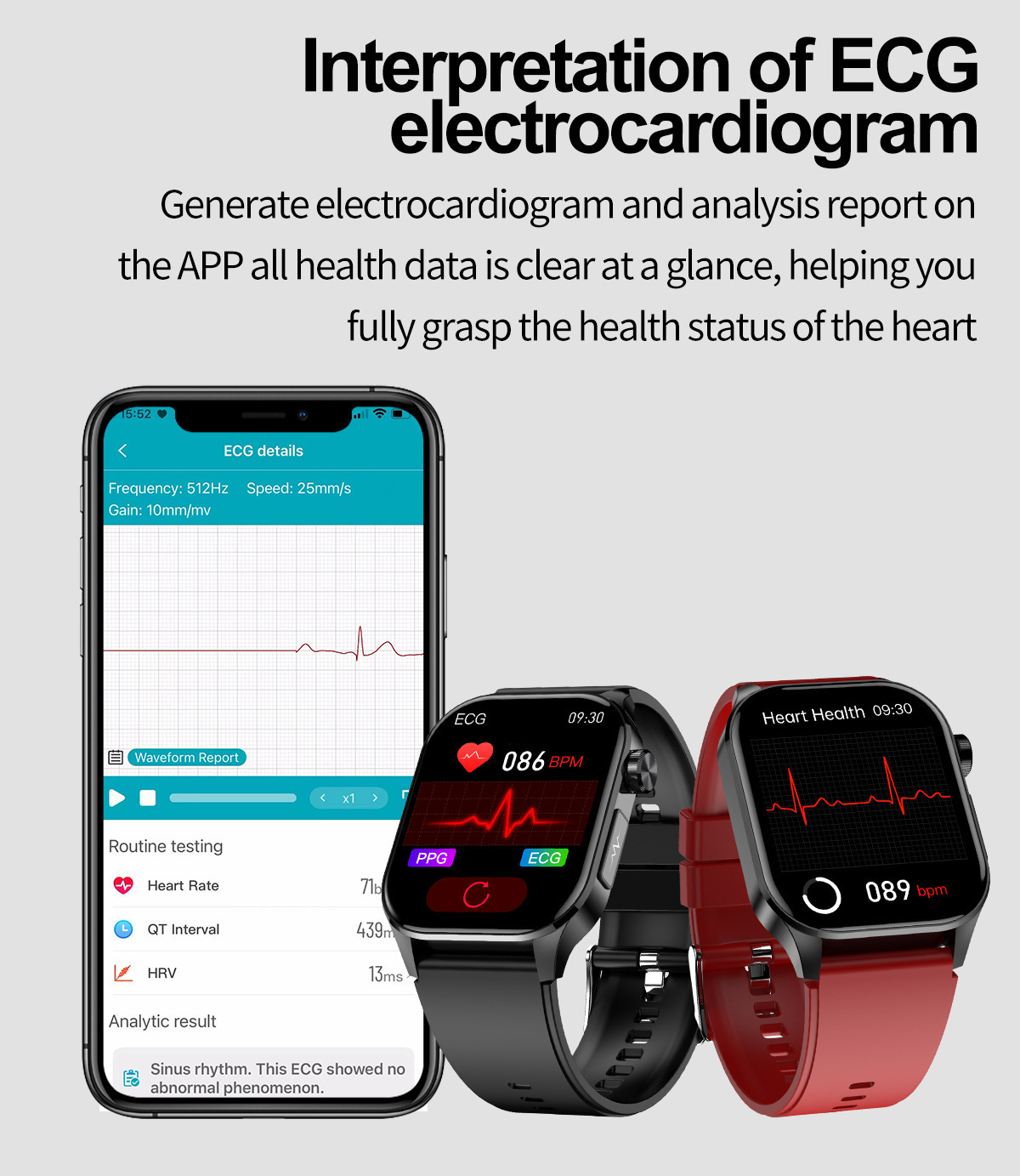 Smartwatch Mit Ekg Blutdruck Und Herzfrequenzmesser Unisex_voghion.com