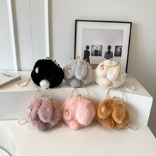 毛毛兔子单肩包公主包包软冬季跨可爱耳朵萌毛绒女皮草斜2025新