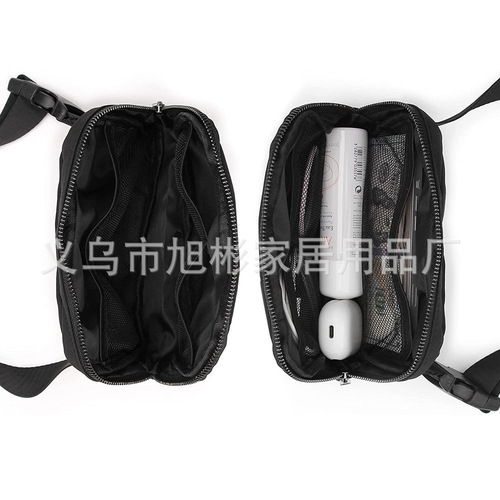 Lulu-style nylon waist bag, waterproof chest bag, outdoor activity, running phone bag, crossbody bag, unisex versatile