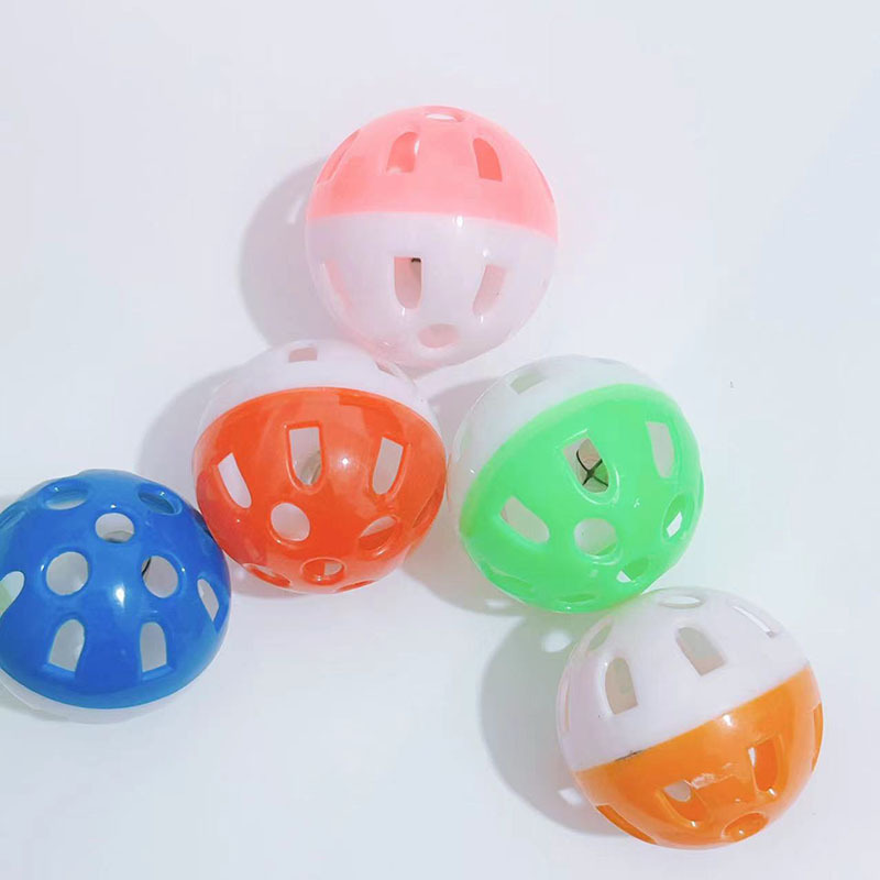 [20 bolas de juguete para mascotas, bolas de campana para gatos, bolas de plástico hueco de 3.8CM para mascotas