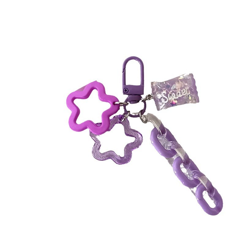 Brand acrylic chain, multicoloured keychain