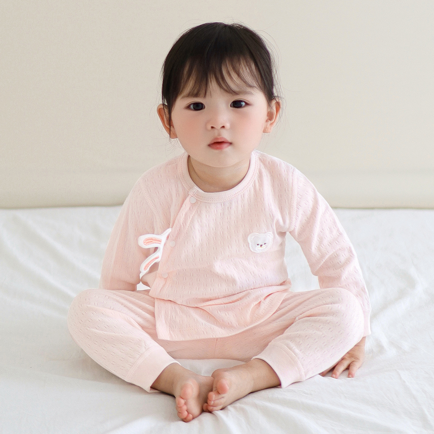 Set de ropa interior infantil primavera y otoño niños algodón delgado para niños y niñas base de entrepierna abierta para bebés abrigos de otoño pantalones de otoño