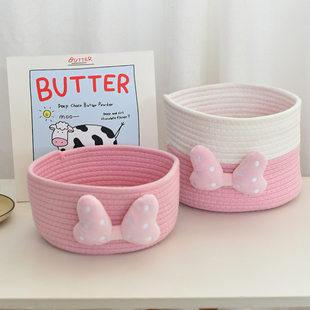 Cute table storage box, woven storage basket, DIY