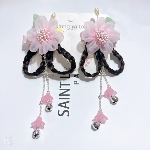 Net yarn braid bell pink