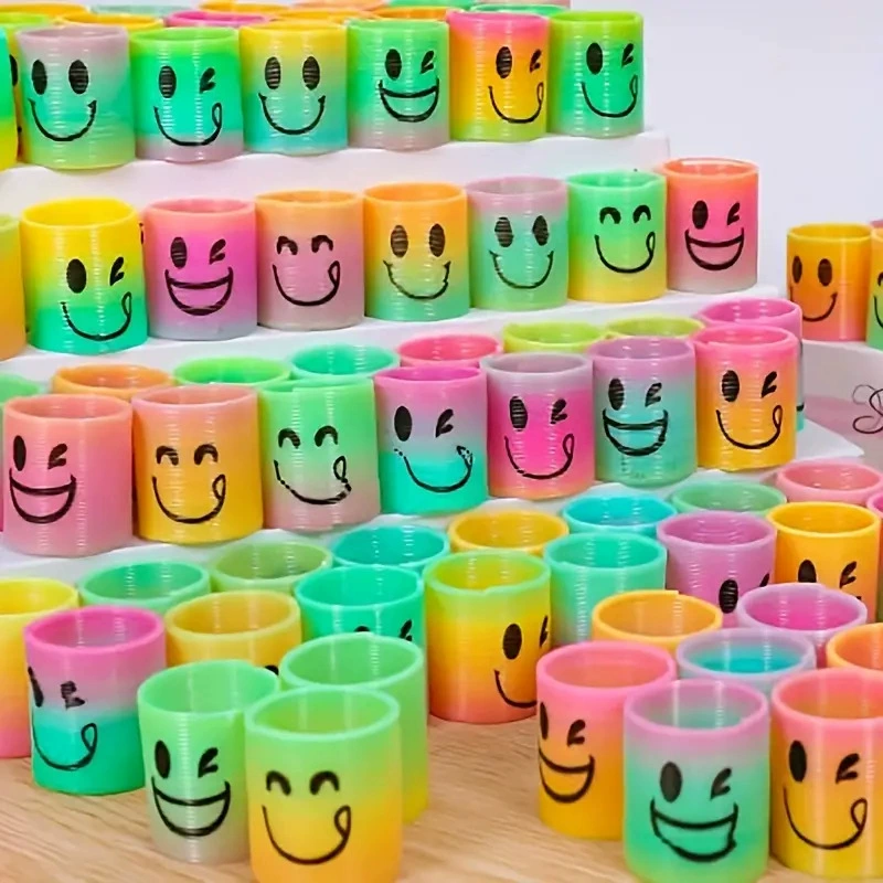 Детские красочные пружинные кружки мини-улыбающиеся радужные кружки красочные кружки эластичные кружки