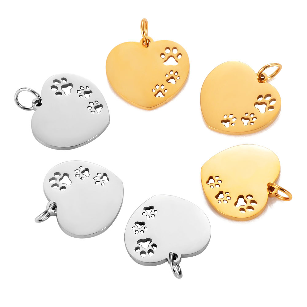 20g Weight Pendant Jewelry Making Type 10 PCS/Package 304 Stainless Steel Heart Shape Pendant