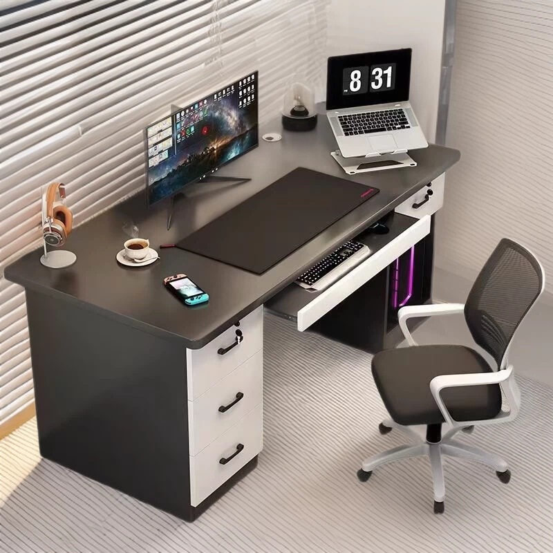 Desktop Computer Desk with Drawers, Home Office Desk, Writing Desk, Bedroom Light Luxury Simple Reinforced Long Work Table Desktop Computer Desk with Drawers, Home Office Desk, Writing Desk, Bedroom Light Luxury Simple Reinforced Long Work Table