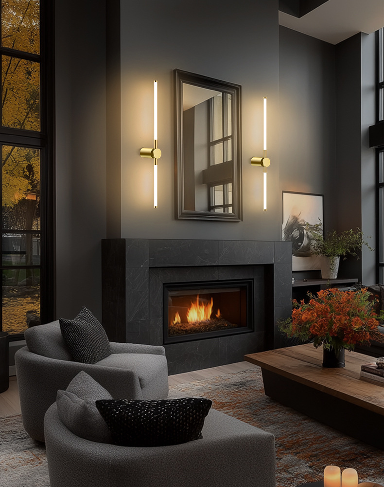 Nordic Luxury LED Linear Indoor Strip Light High-End Dekorative Wohnzimmer Schlafzimmer Nachttisch Wandleuchte_voghion.com