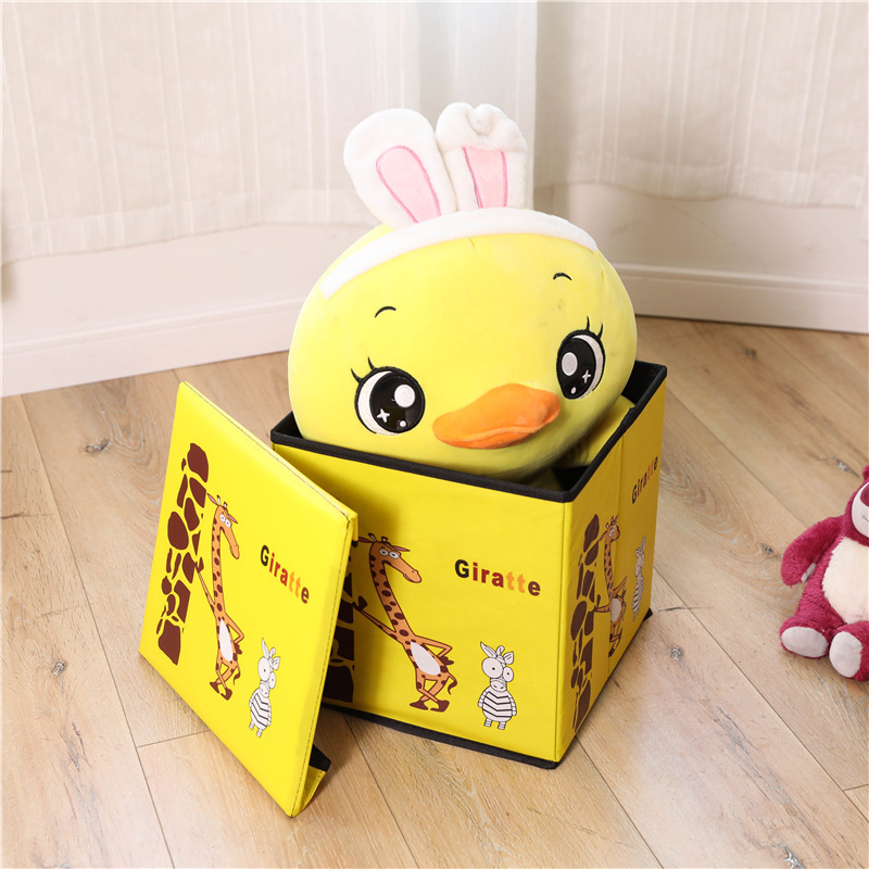 Cross-border foldable storage stool children's toy storage box cartoon pattern storage stool multifunctional storage stool wholesale