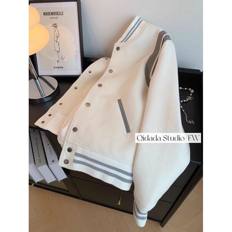 Spring and Autumn Xiaoxiangfeng College Baseball Suit Jacket 2024 American New Design Sense Pilot Short Jacket for Women