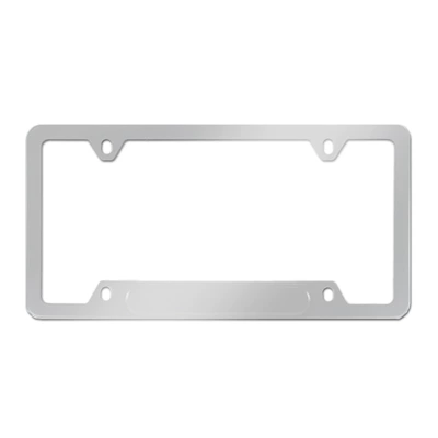 Frame Can Add LOGO — License plate holder/license plate holder - four-holes-with-slots-stainless-steel-8k-mirror