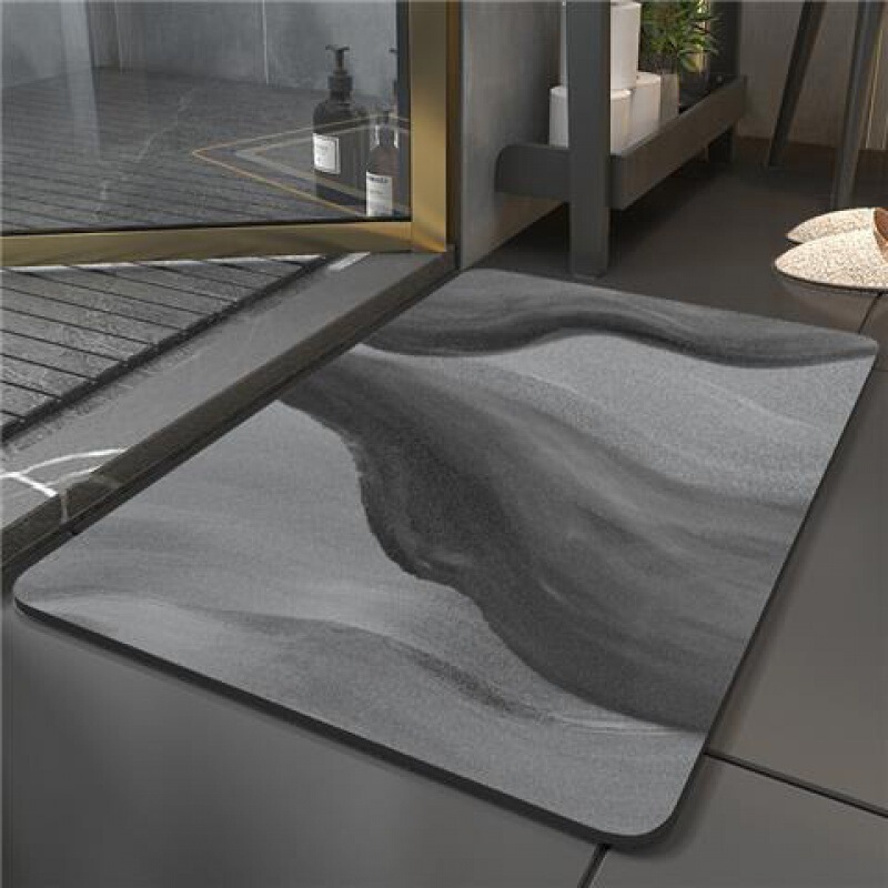 Light Luxury and Simple Diatom Mud Absorbent Floor Mat, Easy to Care for and Stain-Resistant Bathroom Mat, Quick-Drying Foot Mat, Toilet Non-Slip Mat