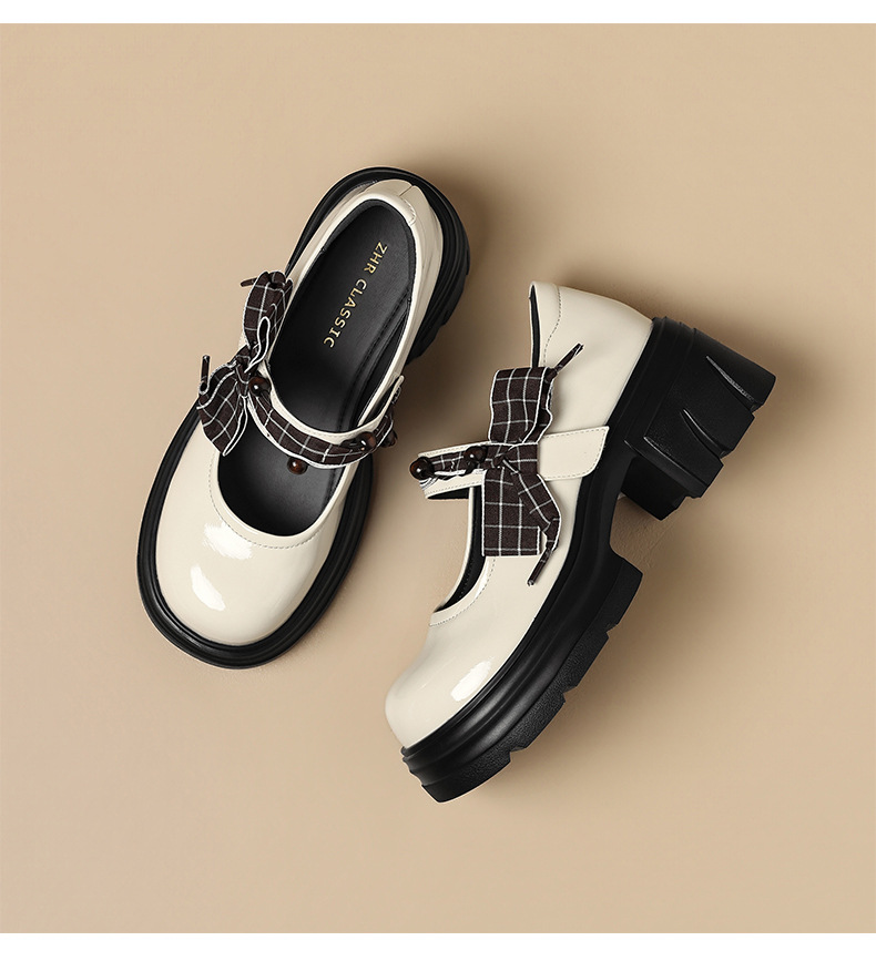 Giày Mary Jane nữ đế dày phong cách Anh Quốc, mũi nhọn, kiểu JK — AW188 màu đen chi tiết 20