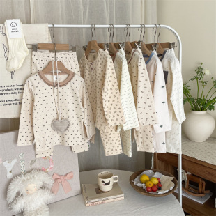 Custom Green Bolsen Nordic Style Type A Skin-Friendly Lycra Children's Autumn Clothes and Pants Home Clothes Pajamas suit