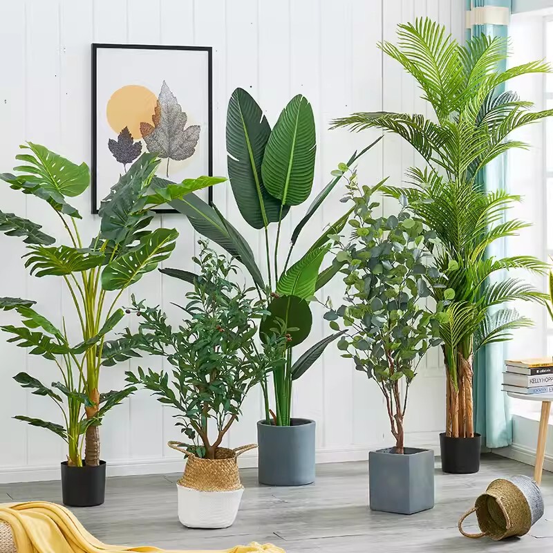 Large Nordic simulation plant traveler banana net red fake green potted plants wholesale indoor living room window decoration landscaping