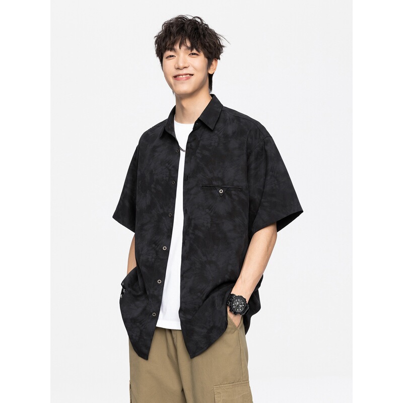GTRG new summer fashion brand loose plus size casual short sleeve Japanese retro simple high-grade Ruan handsome shirt