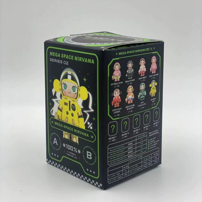 Юбилейная коллекция Pop Mart MEGA, слепая коробка, фигурка Молли, 100% Жасмин, астронавт, второе поколение, игрушки