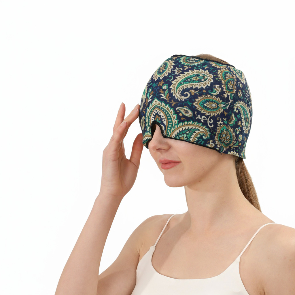 Compresa de hielo para la cabeza, especialmente diseñada para nuevos productos, compresa caliente para masaje de cabeza, máscara para ojos, compresa fría elástica para dormir, producto de venta caliente transfronterizo