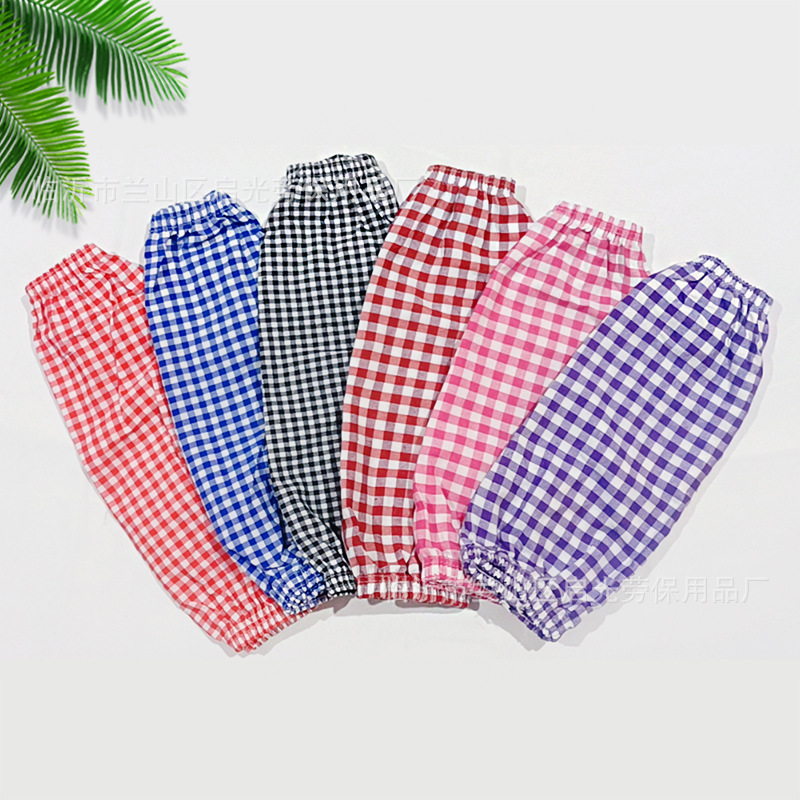 공장 공급 색상 면화 격자 무늬 슬리브는 초대형 남성과 여성 성인 가정 청소 굵은 면화 소매 헤드