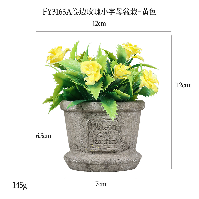 Más de 100 conjuntos de bonsáis artificiales de flores de plástico, plantas en maceta de pulpa de papel retro de gran venta transfronteriza, adornos de flores artificiales, macetas de flores falsas.