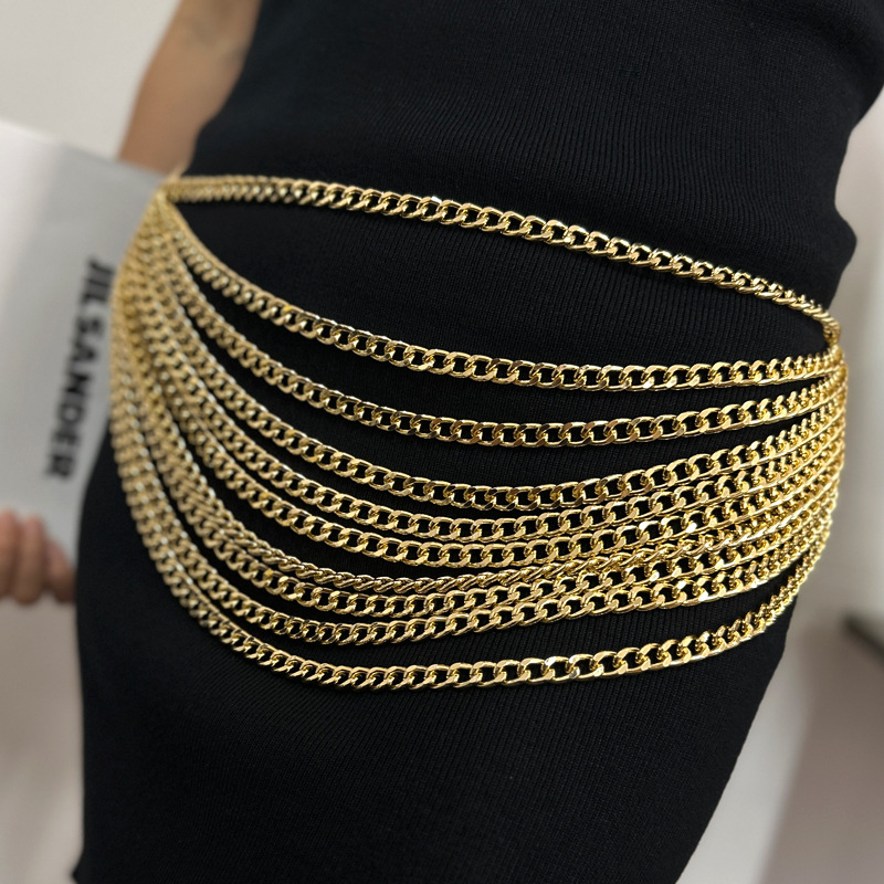Sweet Solid Color Alloy Chain Women's Waist Chain 1 Piece display picture 2