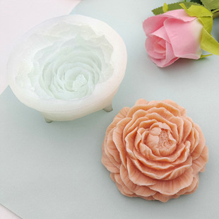 Large peony aromatherapy candle silicone mold peony mousse cake chocolate mold peony soap mold