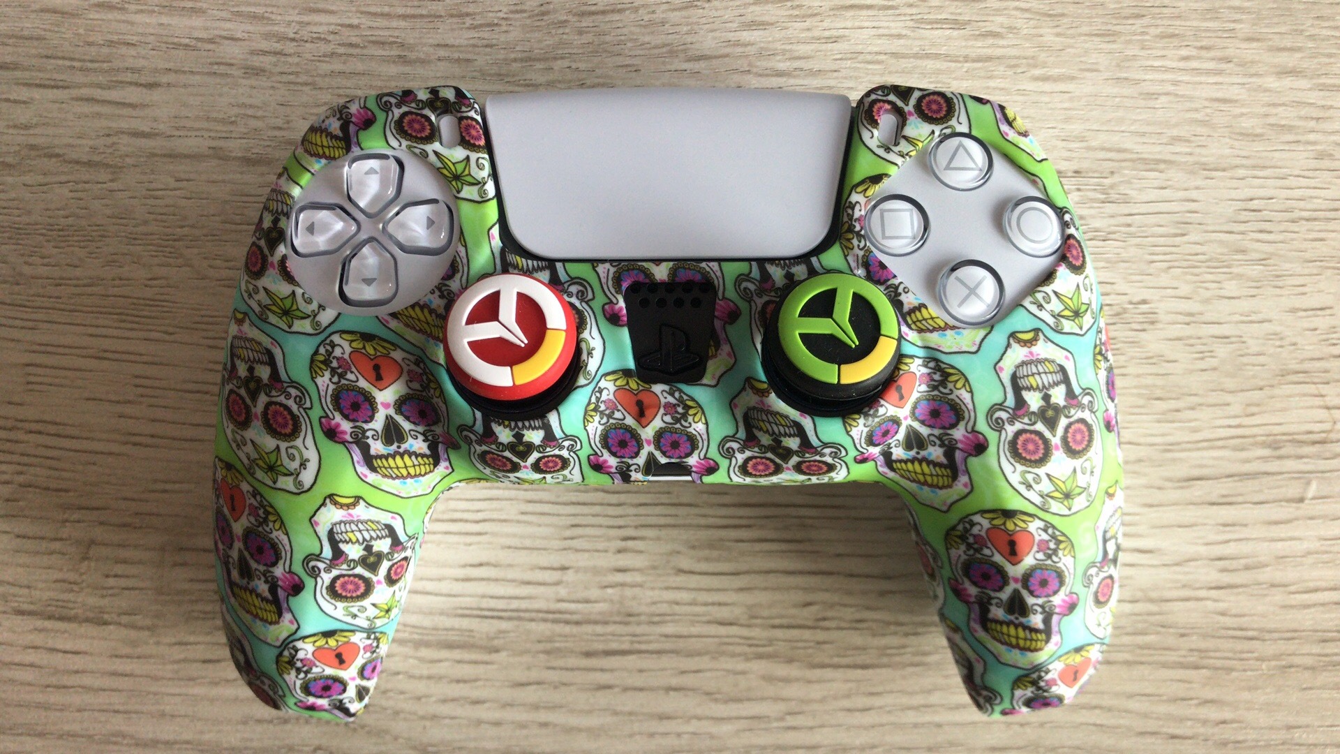 PS5 funda de silicona GamePad funda de silicona camuflaje marca de agua funda protectora aceite spray sensación acuarela caso PS5 Accesorios