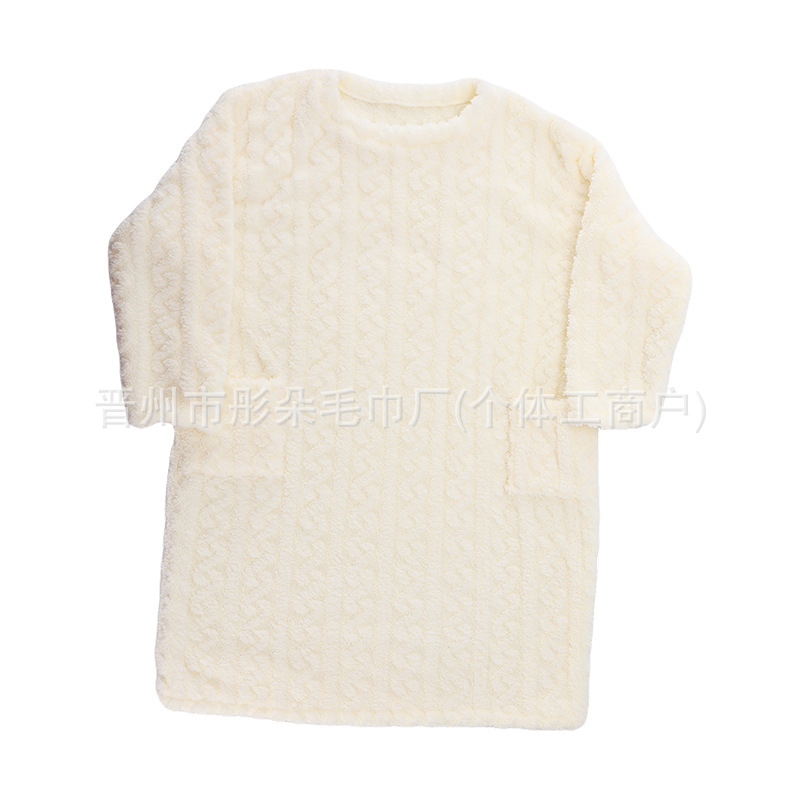 (2개) 여성용 산호 양털 목욕 스커트 흡수성 빠른 건조 풀오버 트위스트 질감 목욕 가운 겨울 두꺼운 여성용 긴 목욕 스커트