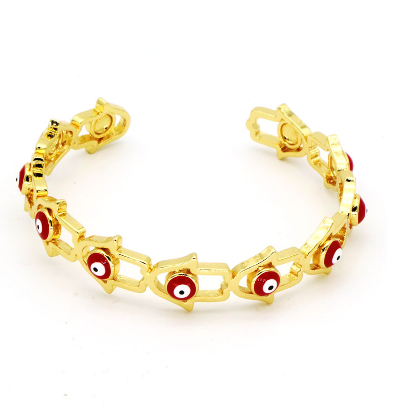 Simple Style Devilu0027S Eye Copper Enamel Bangle 1 Piece