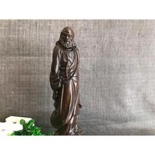 越南木手把件达摩祖师佛像红木雕黑工艺品崖柏如意摆件