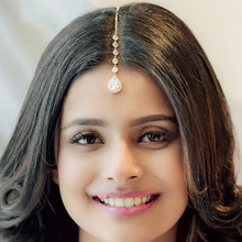 跨境异域风新娘水滴额头链时尚复古印度水钻发链头饰Hair chain