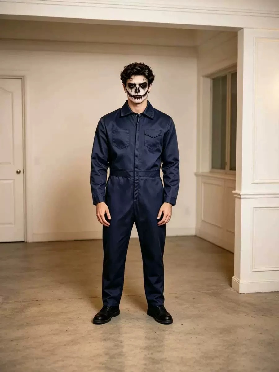 万圣节死神新款月光光心慌慌杀戮cos服麦克尔工装血迹版跨境服装