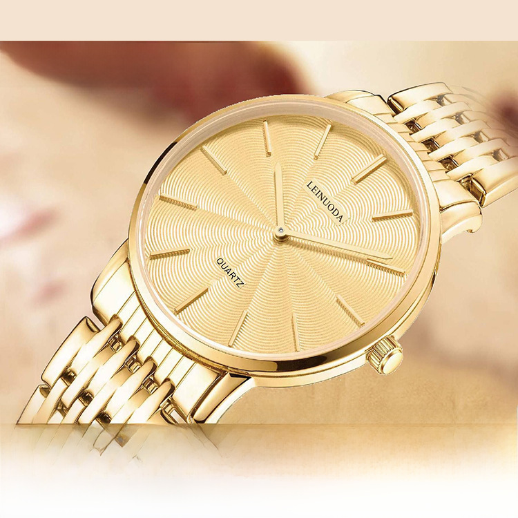 男士手表防水薄款手表学生潮流简约石英表时尚精钢表带腕表批发