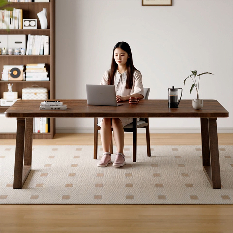 Escritorio de madera maciza, sala de estar, escritorio de computadora de oficina para el hogar para adultos, tira larga simple, escritorio de caligrafía grande, escritorio de escritura, banco de trabajo
