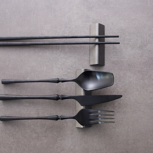 Japanese-style creative chopstick holder household hotel tableware chopstick rest spoon rest 304 stainless steel antique chopstick cushion geometric chopstick stand