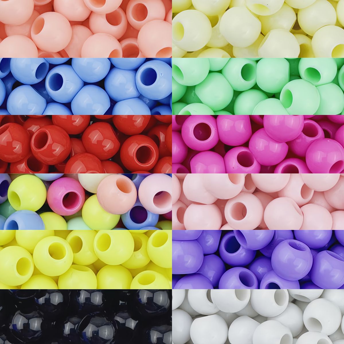 10-16mm Acrylic Large Hole Round Beads Loose Beads Beading Handmade Materials Round Beads Bracelet DIY Jewelry Accessories