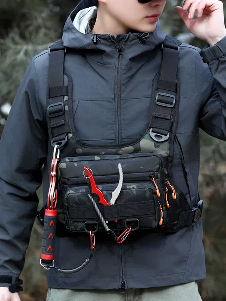 New cross-border vest bag, outdoor chest bag, multifunctional storage tactical backpack, camouflage, fashionable for travel and camping