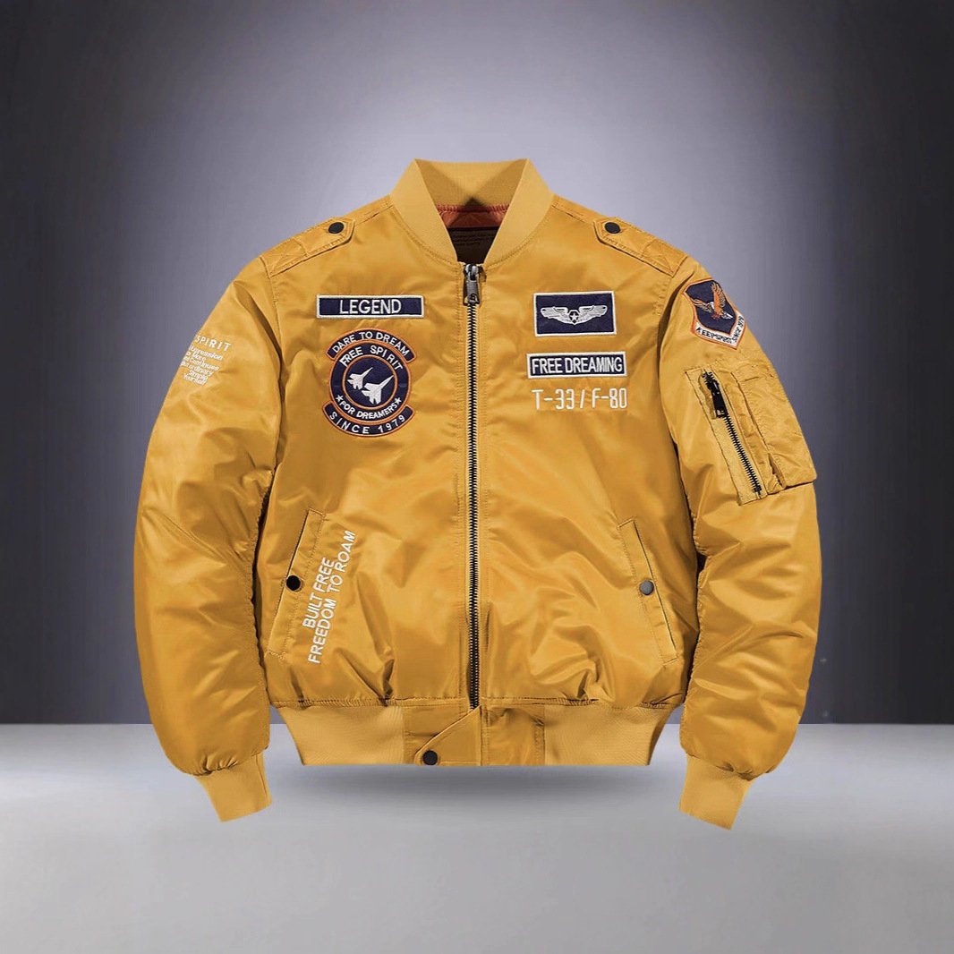 Cross-border men's and women's autumn and winter new youth jacket, plus size, stand collar, thick, warm, quilted, flight jacket top